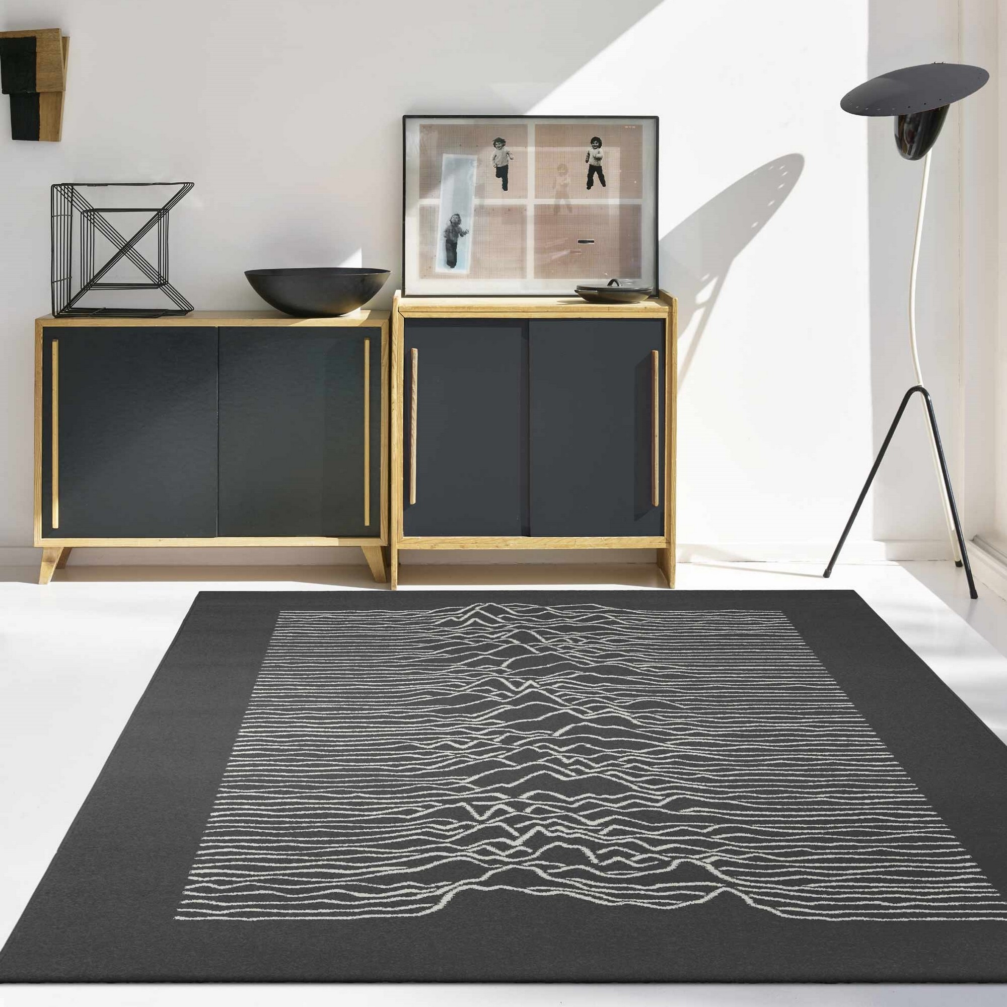 Woodstock 32001 Modern Abstract Rugs In Black